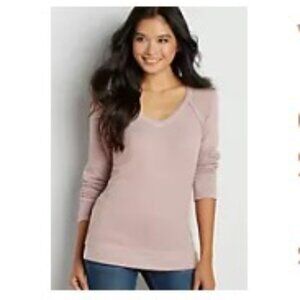 Maurices Waffle Knit Pullover in Misty Peach